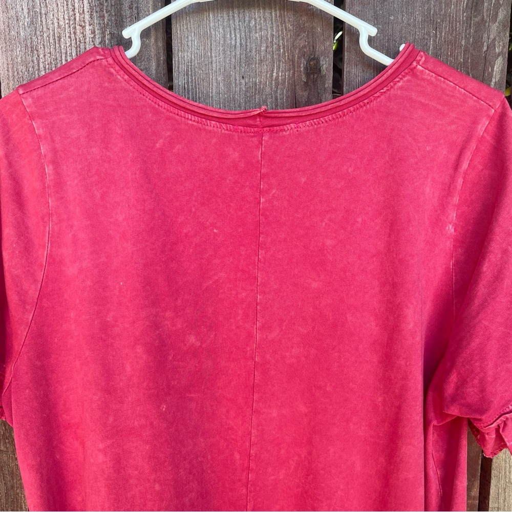 Altar'd State Ruffled Hem Short Sleeve Pink Top.  Size Large - Picture 12 of 15